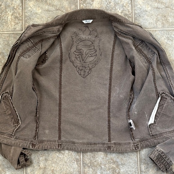 Fox Classic Racing Jean Jacket crop Frosty Taupe Medium two way zip - Picture 5 of 16